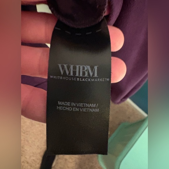 White House Black Market Deep Purple Suede Like Top - Picture 6 of 10